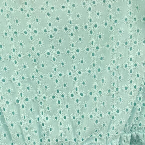 Little Lass Toddler Girls Aqua Eyelet Flutter Sleeve Dress 4T – A-Line - Picture 8 of 9